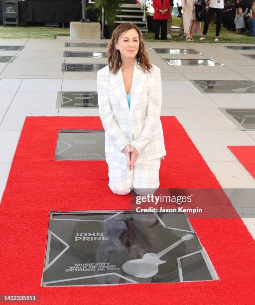 Fiona Whelan Prine attends the 2022 Music City Walk of Fame Induction Ceremony at Music City Walk of Fame Park on October 10, 2022 in Nashville,...