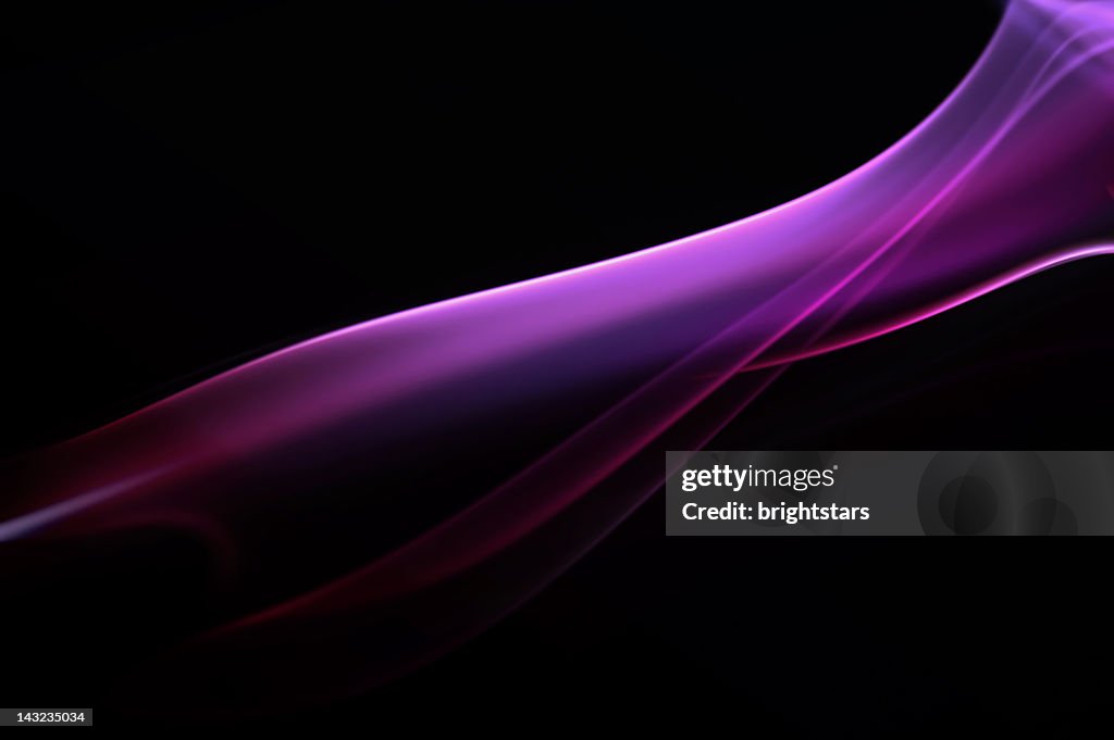 Purple smoke curves on black background