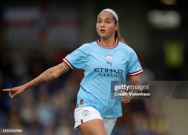 Deyna Castellanos of Manchester City during the FA Women's Super League match between Chelsea FC Women and Manchester City WFC at Kingsmeadow on...