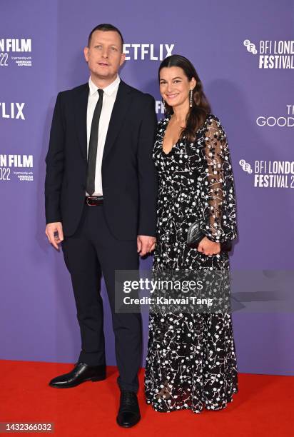 Tobias Lindholm and guest attend "The Good Nurse" UK Premiere during the 66th BFI London Film Festival at the Southbank Centre on October 10, 2022 in...