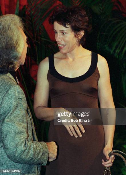 Frances McDormand arrives at the Oscar Luncheon at Beverly Hilton Hotel, March 12, 1997 in Beverly Hills, California.