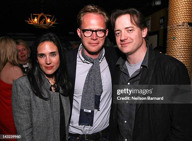 Actors Jennifer Connelly, Paul Bettany and Brendan Fraser attend the Tribeca Film Festival 2012 After-Party for "Whole Lotta Sole" at Anchor Bar on...