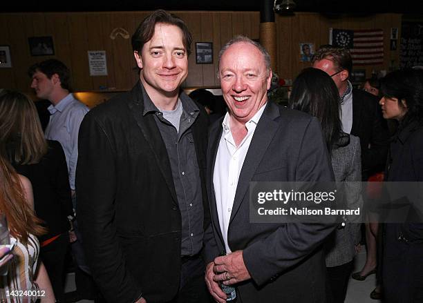 Actor Brendan Fraser and director Terry George attend the Tribeca Film Festival 2012 After-Party for "Whole Lotta Sole" at Anchor Bar on April 22,...