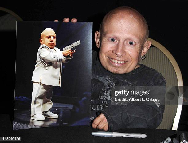 Actor Verne Troyer participates in The Hollywood Show held at Burbank Airport Marriott on April 21, 2012 in Burbank, California.