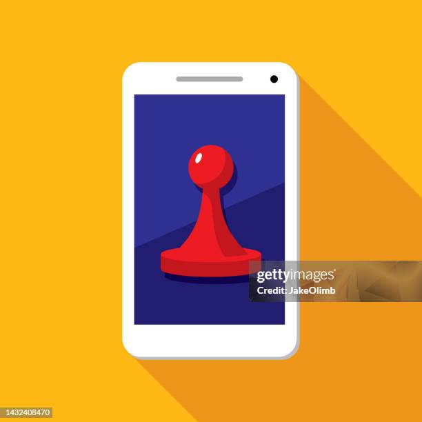 board game piece smartphone icon flat - 卒子 幅插畫檔、美工圖案、卡通及圖標