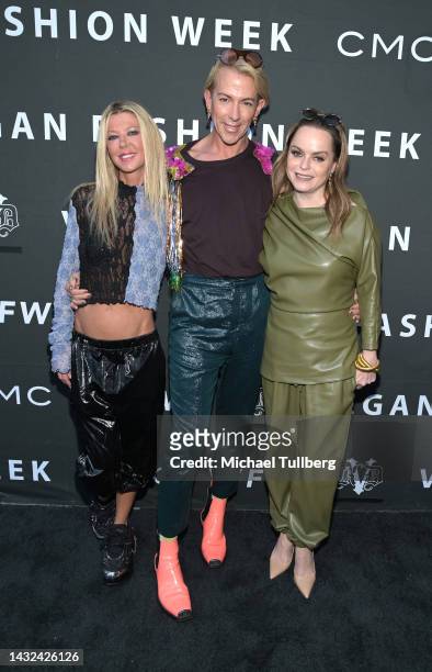 Tara Reid, Derek Warburton and Taryn Manning attend the Vegan Fashion Week opening night fashion show and cocktail party at California Market Center...