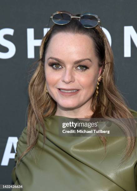 Taryn Manning attends the Vegan Fashion Week opening night fashion show and cocktail party at California Market Center on October 10, 2022 in Los...