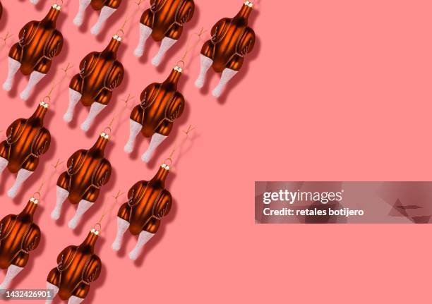 thanksgiving turkey christmas ornaments - thanksgiving humor stock pictures, royalty-free photos & images