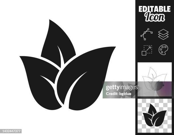 tea leaves. icon for design. easily editable - tea leaf white background stock illustrations