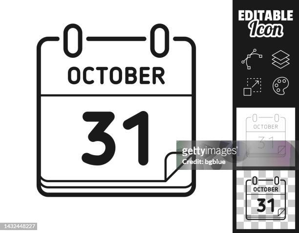 31. oktober. icon für design. leicht editierbar - zahl 31 stock-grafiken, -clipart, -cartoons und -symbole