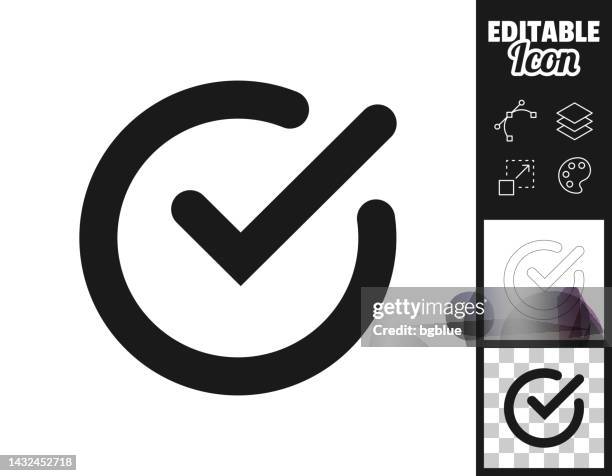 check mark. icon for design. easily editable - finishing stock illustrations
