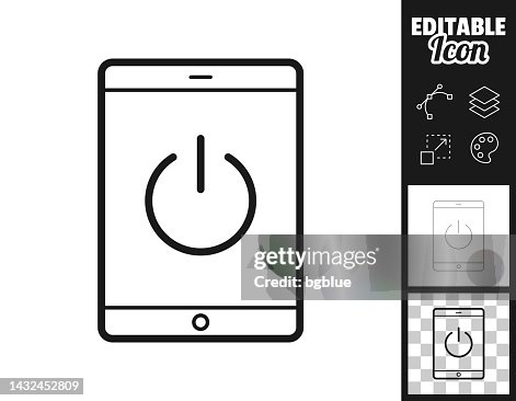 Tablet PC with power button. Icon for design. Easily editable Tablet PC with power button. Icon for design. Easily editable