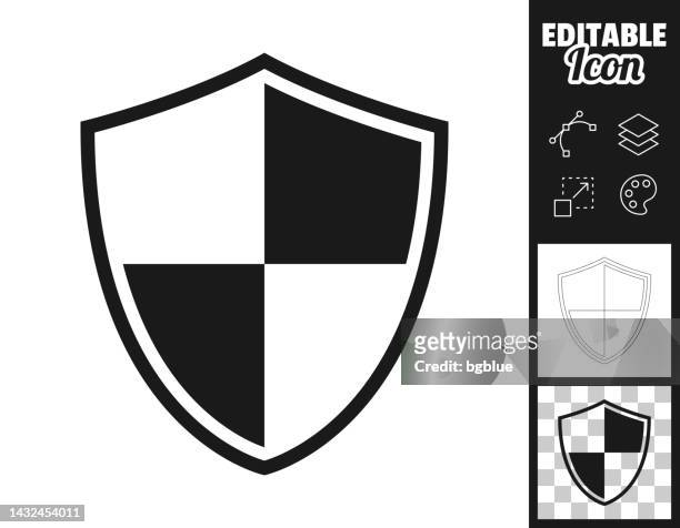 shield. icon for design. easily editable - shielding stock illustrations