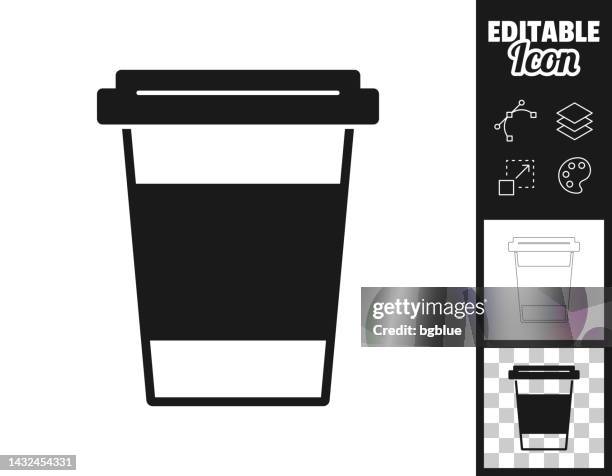 disposable cup. icon for design. easily editable - plastic sleeve stock illustrations