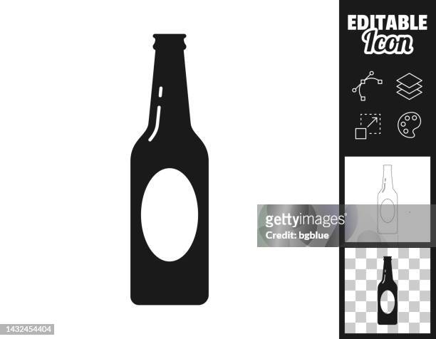 stockillustraties, clipart, cartoons en iconen met beer bottle. icon for design. easily editable - beer transparent background