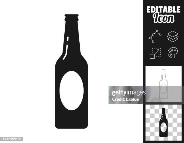 beer bottle. icon for design. easily editable - beer bottles stock illustrations