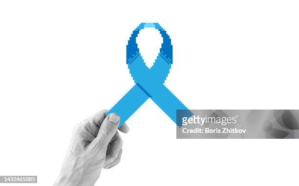 blue ribbon - prostate cancer stock pictures, royalty-free photos & images