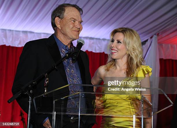 Glen Campbell and Kim Campbell attend Jane Seymour's 2nd annual Open Hearts Foundation Celebration held at a private residency on April 21, 2012 in...