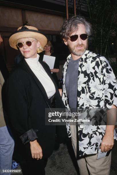 Actress Kate Capshaw and director Steven Spielberg attend Steven J. Ross and Nick Nicholas host a party to celebrate the launch of the Quincy Jones...