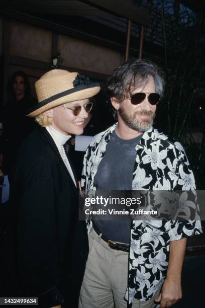 Actress Kate Capshaw and director Steven Spielberg attend Steven J. Ross and Nick Nicholas host a party to celebrate the launch of the Quincy Jones...