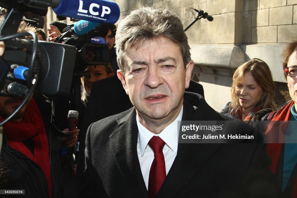 Candidate Of Front De Gauche Party Jean-Luc Melenchon Votes For French Presidential Election