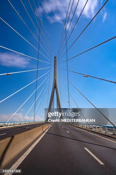 the pont de normandie in normandy over seine river estuary of france - pont de normandie stock pictures, royalty-free photos & images