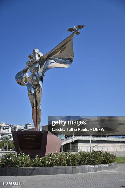 General view outside the stadium ahead the UEFA Champions League group H match between Maccabi Haifa FC and Juventus at Sammy Ofer Stadium on October...