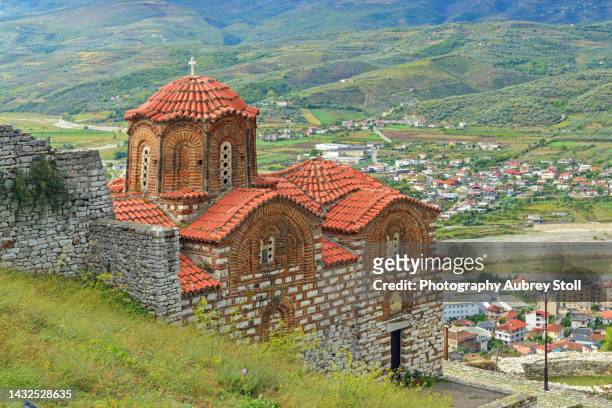 holy trinity church of lavdar - albanië stockfoto's en -beelden