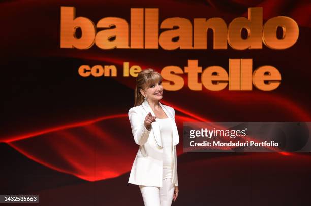 Italian tv host Milly Carlucci participate in the photocall of the transmission Ballando con le stelle at the Rai auditorium of the Foro italco. Rome...