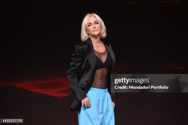 Italian showgirl Paola Barale participate in the photocall of the transmission Ballando con le stelle at the Rai auditorium of the Foro italco. Rome...