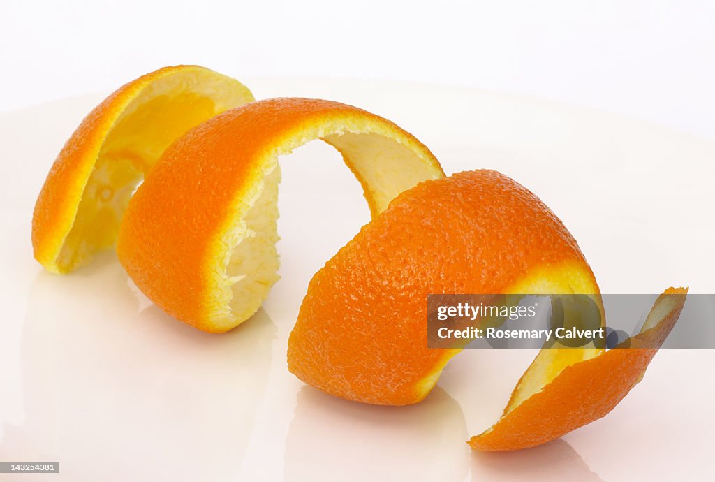 Orange peel in a  coil