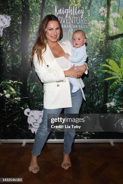 Samantha Faiers and Edward attend the launch of the Knightley's Adventures by Samantha Faiers kids nightwear and baby collection AW22, at The Ivy...