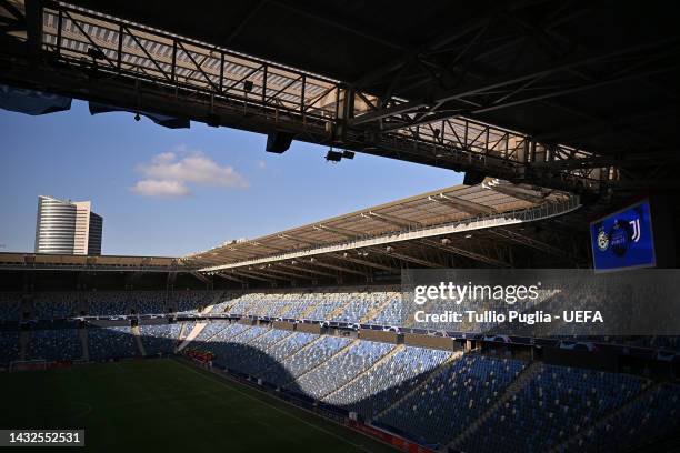 General view inside the stadium prior to the UEFA Champions League group H match between Maccabi Haifa FC and Juventus at Sammy Ofer Stadium on...
