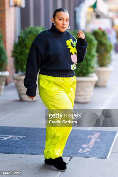 Paloma Elsesser is seen in the East Village on October 10, 2022 in New York City.