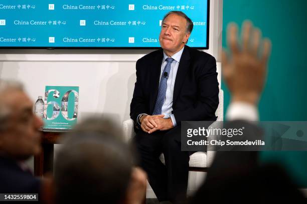 Former Secretary of State Mike Pompeo joins an event about "the growing Chinese threat in the Arctic region" at the Hudson Institute on October 11,...