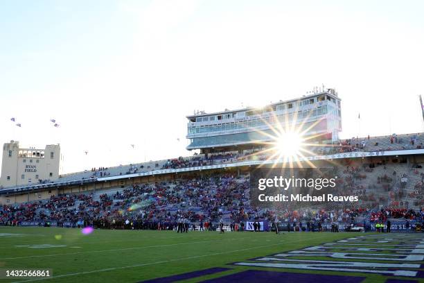 General view of Ryan Field during the second quarter between the Northwestern Wildcats and the Wisconsin Badgers on October 08, 2022 in Evanston,...