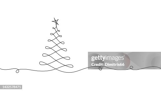 Eine Linie, die den Weihnachtsbaum zeichnet. Eine Linie, die den Weihnachtsbaum zeichnet.