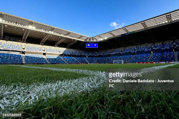 General view inside the stadium prior to the UEFA Champions League group H match between Maccabi Haifa FC and Juventus at Sammy Ofer Stadium on...