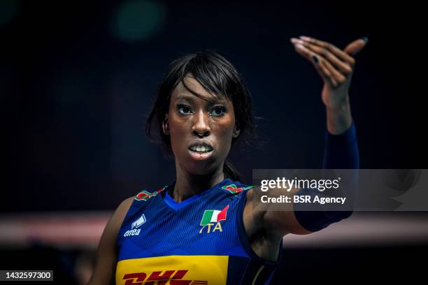 Paola Ogechi Egonu of Italy during the Quarter Final match between Italy and China on Day 17 of the FIVB Volleyball Womens World Championship 2022 at...
