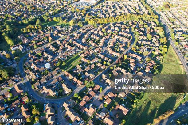 Aerial View Of East Luton City And Houses Luton United Kingdom Uk, Foto de stock