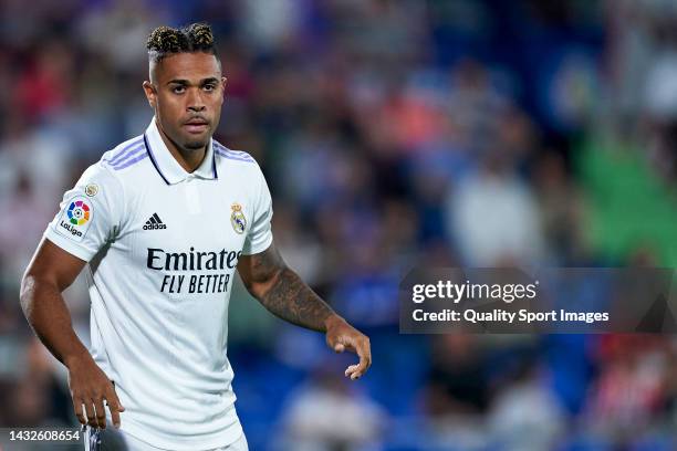 Mariano Diaz of Real Madrid looks on during the LaLiga Santander match between Getafe CF and Real Madrid CF at Coliseum Alfonso Perez on October 08,...