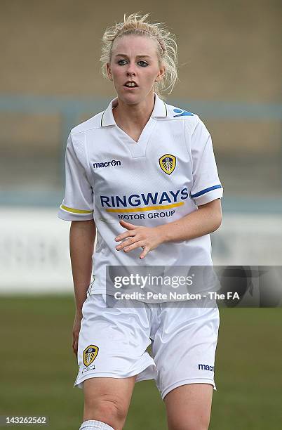 Hayley Sharp of Leeds United Ladies in action during the FA Women's Premier League Cup Semi Final between Coventry City Ladies and Leeds United...