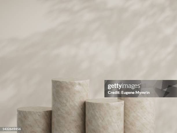 3d rendering of marble podium - efecto de mármol fotografías e imágenes de stock