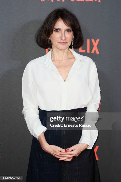 Lorenza indovina attends the "Tutto Chiede Salvezza" premiere at The Space Moderno on October 11, 2022 in Rome, Italy.