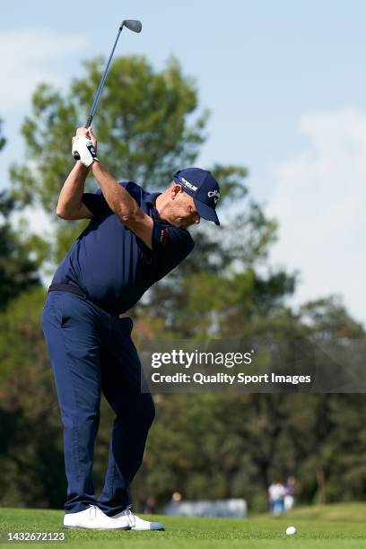 David Drysdale of Scotland plays a shot during Day Three of the acciona Open de Espana presented by Madrid at Club de Campo Villa de Madrid on...