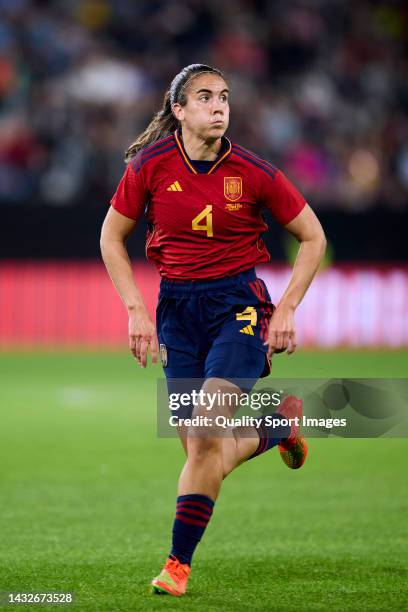 Rocío Galvez of Spain looks on during the Women´s International Friendly match between Spain and USA at El Sadar Stadium on October 11, 2022 in...