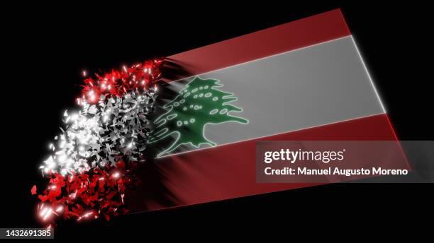 vanishing flag of lebanon - líbano país imagens e fotografias de stock