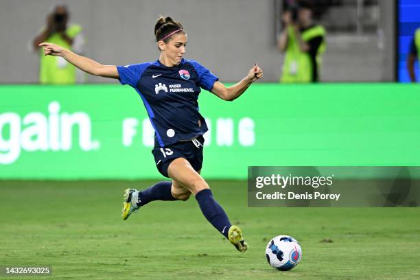 San Diego Wave FC Alex Morgan plays during an NWSL womens soccer game September 17, 2022 at Snapdragon Stadium in San Diego, California.