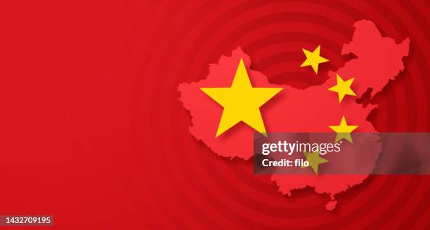 ilustrações, clipart, desenhos animados e ícones de mapa da bandeira de fundo da china - bandeira chinesa