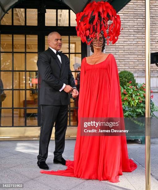 Christopher Jackson and Nicole Ari Parker are seen on the set of "And Just Like That..." Season 2 the follow up series to "Sex and the City" on the...